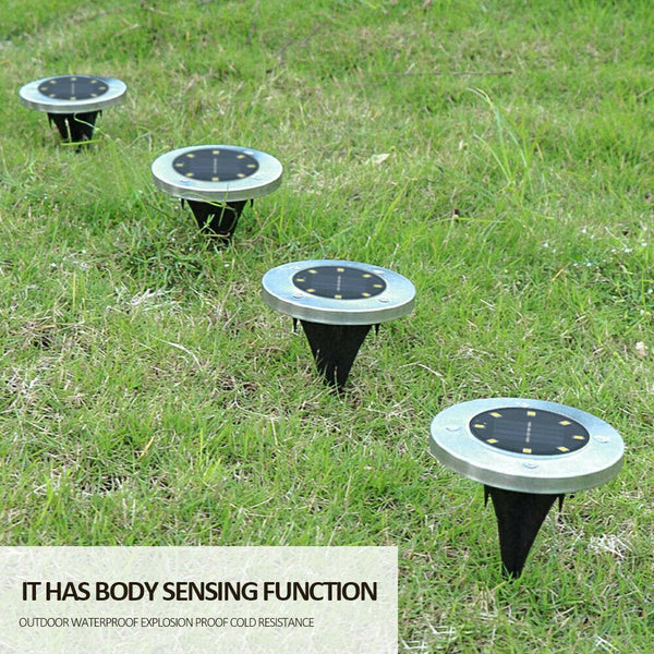 4/8 LEDs Solar Powered Buried Light Outdoor Pathway Garden Decking - Yahko Merchandise