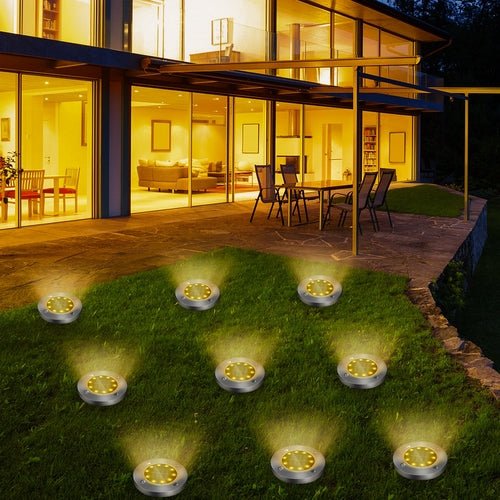4/8 LEDs Solar Powered Buried Light Outdoor Pathway Garden Decking - Yahko Merchandise