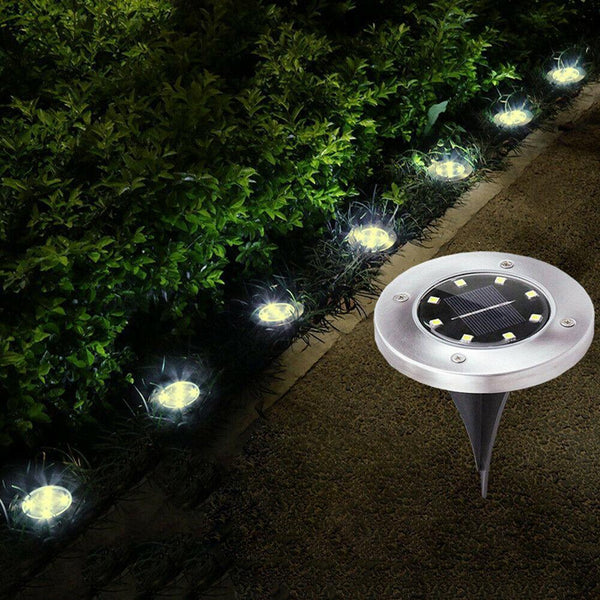 4/8 LEDs Solar Powered Buried Light Outdoor Pathway Garden Decking - Yahko Merchandise
