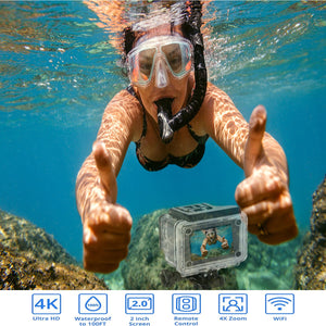 4K Waterproof All Digital UHD WiFi Camera + RF Remote And Accessories - Yahko Merchandise