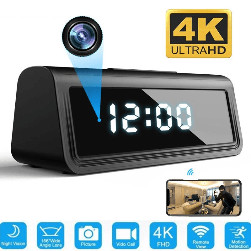 4K Wifi Secret Clock Micro Camera Security Camera IR Night Vision - Yahko Merchandise