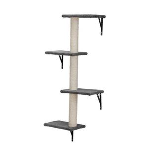 5 Pcs Wall Mounted Cat Climber Set Floating Cat Shelves And Perches Cat Activity Tree With Scratching Posts Modern Cat Furniture - Yahko Merchandise