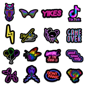 50 New Neon Stickers Car Trunk Phone Water Cup Decoration Stickers - Yahko Merchandise