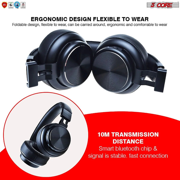 5Core Bluetooth Headphones Wireless Noise Cancelling Audifonos - Yahko Merchandise