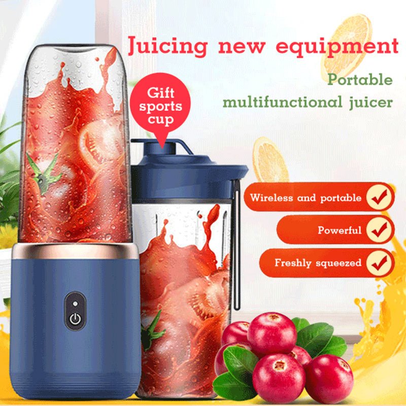 6blade Portable Blender Mini Juicer Cup Extractor Smoothie USB Charging Fruit Squeezer Blender Food Mixer Ice Crusher Portable Juicer Machine - Yahko Merchandise