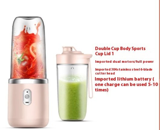 6blade Portable Blender Mini Juicer Cup Extractor Smoothie USB Charging Fruit Squeezer Blender Food Mixer Ice Crusher Portable Juicer Machine - Yahko Merchandise