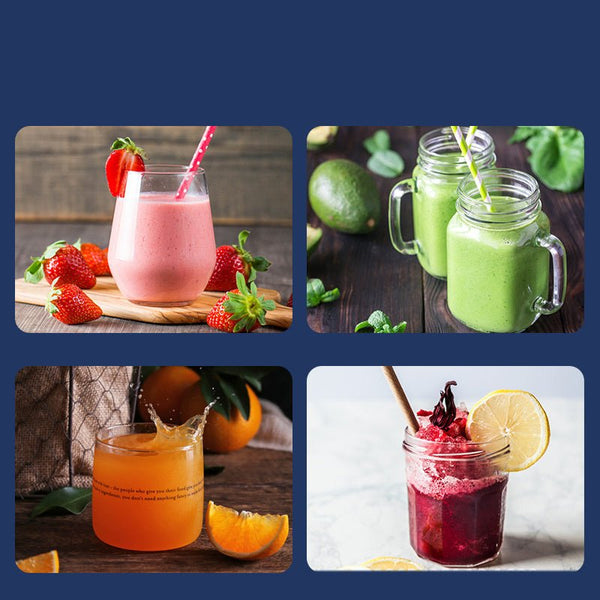 6blade Portable Blender Mini Juicer Cup Extractor Smoothie USB Charging Fruit Squeezer Blender Food Mixer Ice Crusher Portable Juicer Machine - Yahko Merchandise