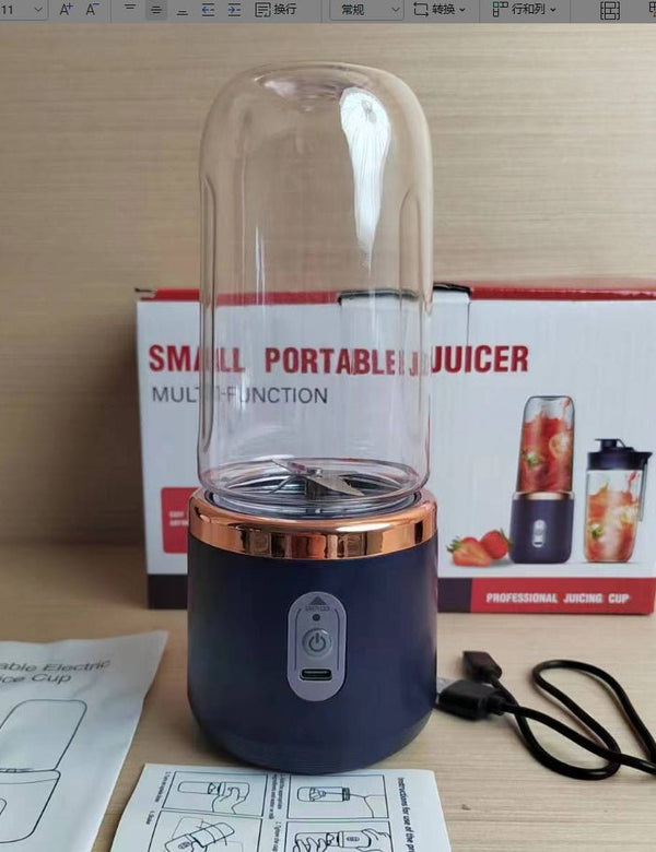 6blade Portable Blender Mini Juicer Cup Extractor Smoothie USB Charging Fruit Squeezer Blender Food Mixer Ice Crusher Portable Juicer Machine - Yahko Merchandise