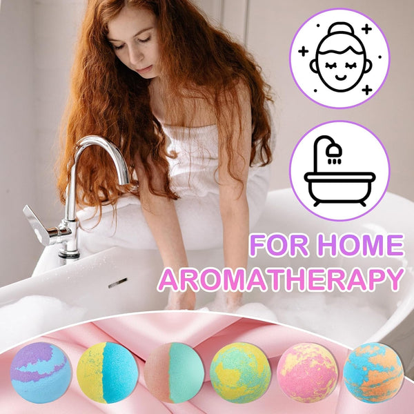 6PCS Bath Bombs,Cleansing Moisturizing Skin Bubble Bath Bombs,Handmade SPA Bath Bomb for Bubble Spa Bath Body Care,Bath Bomb Set for Mother,Girlfriend,Wife - Yahko Merchandise