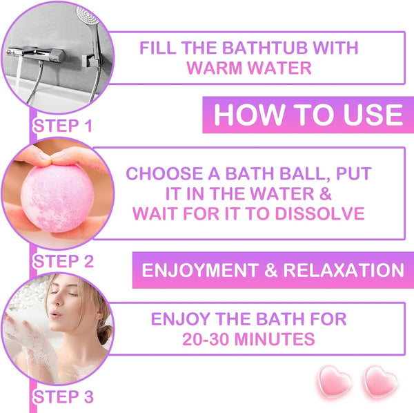 6PCS Bath Bombs,Cleansing Moisturizing Skin Bubble Bath Bombs,Handmade SPA Bath Bomb for Bubble Spa Bath Body Care,Bath Bomb Set for Mother,Girlfriend,Wife - Yahko Merchandise