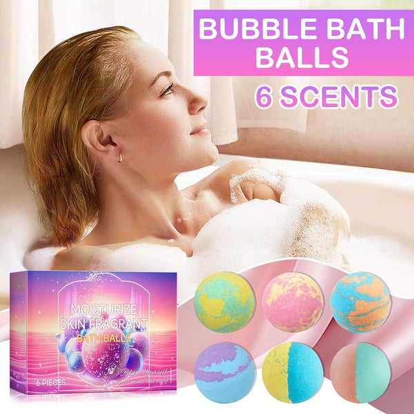 6PCS Bath Bombs,Cleansing Moisturizing Skin Bubble Bath Bombs,Handmade SPA Bath Bomb for Bubble Spa Bath Body Care,Bath Bomb Set for Mother,Girlfriend,Wife - Yahko Merchandise
