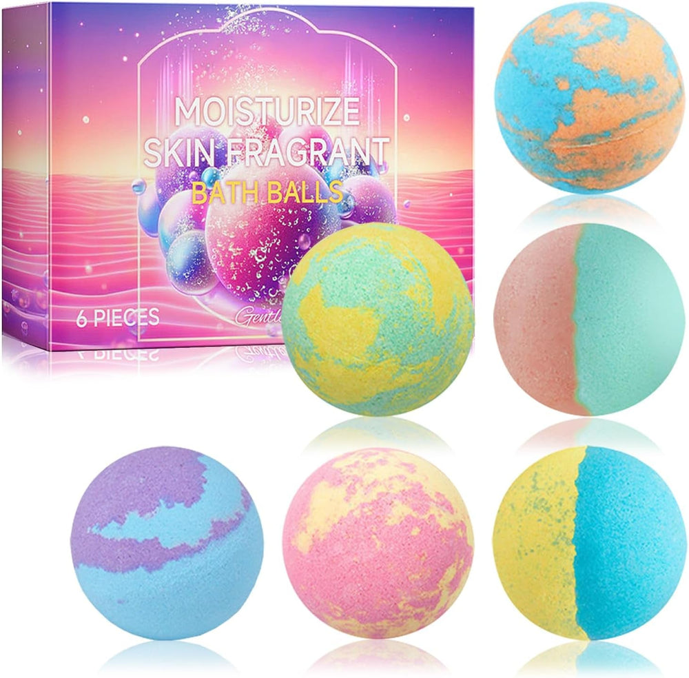 6PCS Bath Bombs,Cleansing Moisturizing Skin Bubble Bath Bombs,Handmade SPA Bath Bomb for Bubble Spa Bath Body Care,Bath Bomb Set for Mother,Girlfriend,Wife - Yahko Merchandise