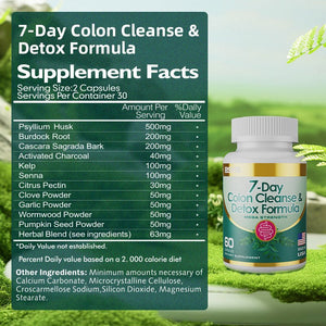 7 - Day Colon Cleanse & Detox Formula Capsulese - Yahko Merchandise