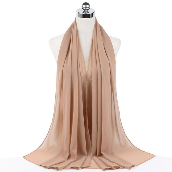 70x180cmMonochrome Pearl Chiffon Hijab Scarf - Yahko Merchandise