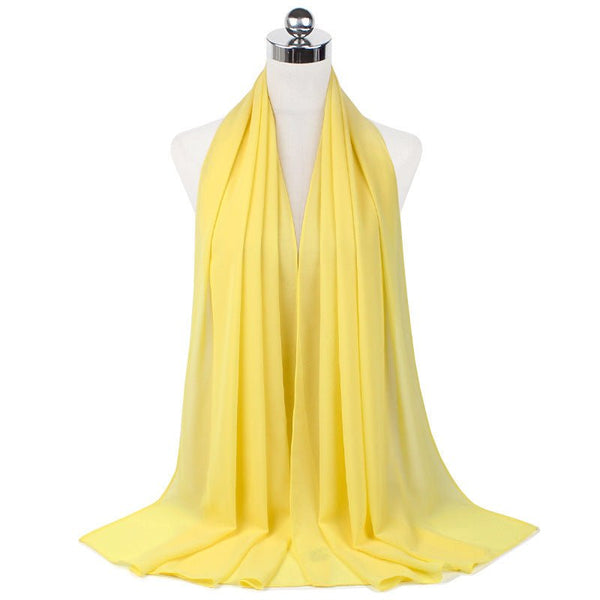 70x180cmMonochrome Pearl Chiffon Hijab Scarf - Yahko Merchandise
