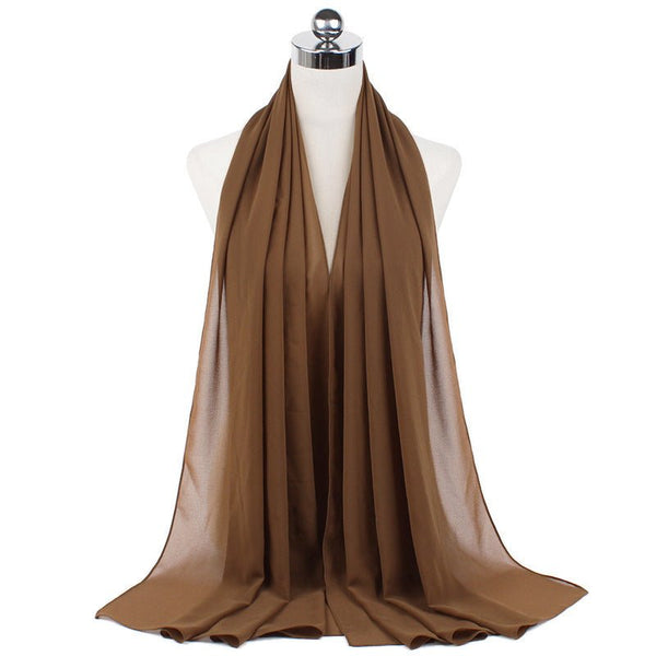70x180cmMonochrome Pearl Chiffon Hijab Scarf - Yahko Merchandise
