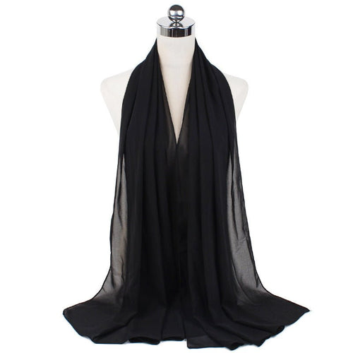 70x180cmMonochrome Pearl Chiffon Hijab Scarf - Yahko Merchandise