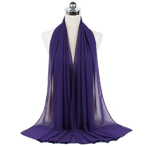 70x180cmMonochrome Pearl Chiffon Hijab Scarf - Yahko Merchandise