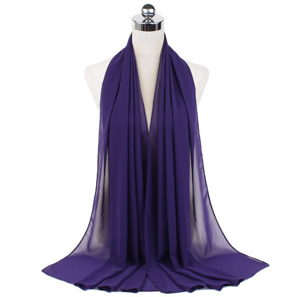 70x180cmMonochrome Pearl Chiffon Hijab Scarf - Yahko Merchandise
