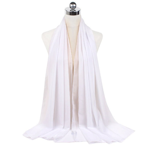 70x180cmMonochrome Pearl Chiffon Hijab Scarf - Yahko Merchandise