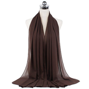 70x180cmMonochrome Pearl Chiffon Hijab Scarf - Yahko Merchandise
