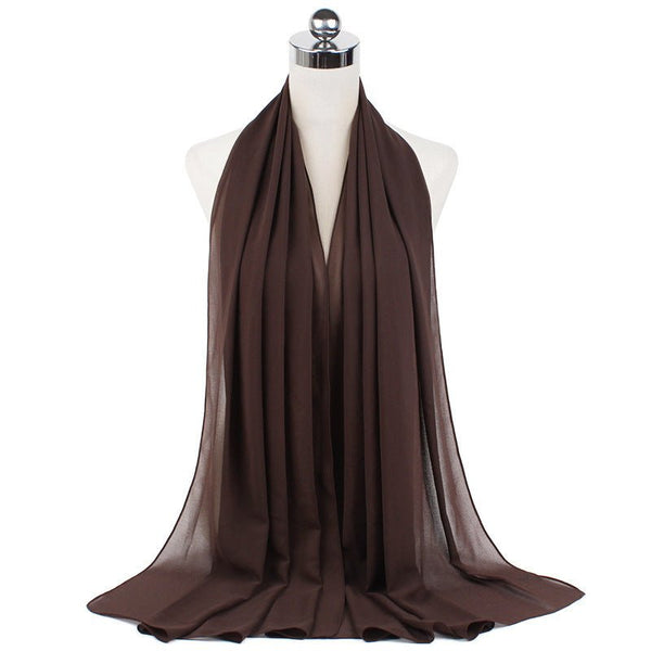 70x180cmMonochrome Pearl Chiffon Hijab Scarf - Yahko Merchandise