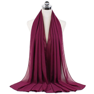 70x180cmMonochrome Pearl Chiffon Hijab Scarf - Yahko Merchandise
