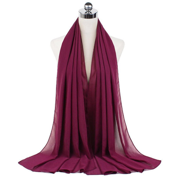 70x180cmMonochrome Pearl Chiffon Hijab Scarf - Yahko Merchandise