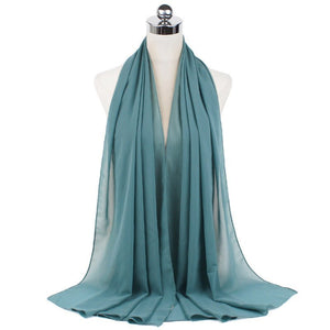 70x180cmMonochrome Pearl Chiffon Hijab Scarf - Yahko Merchandise