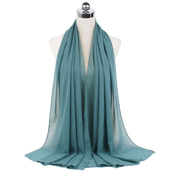 70x180cmMonochrome Pearl Chiffon Hijab Scarf - Yahko Merchandise