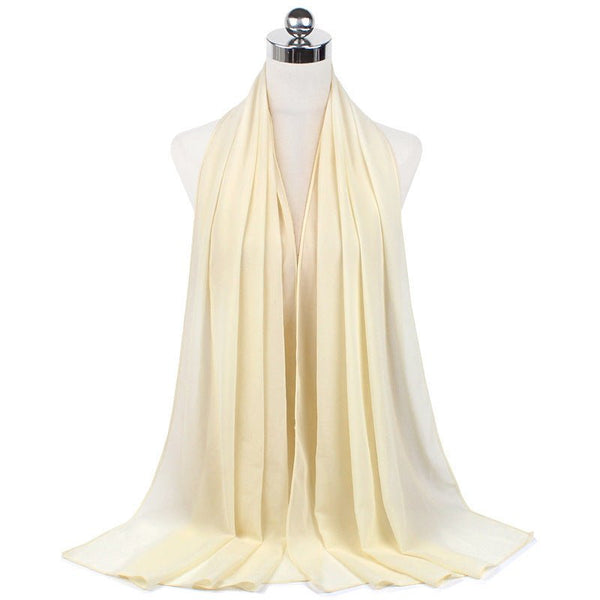 70x180cmMonochrome Pearl Chiffon Hijab Scarf - Yahko Merchandise