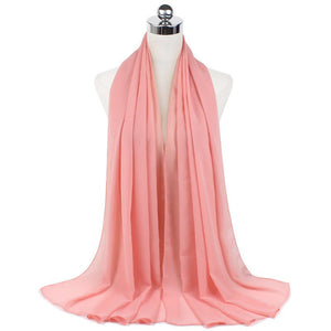 70x180cmMonochrome Pearl Chiffon Hijab Scarf - Yahko Merchandise