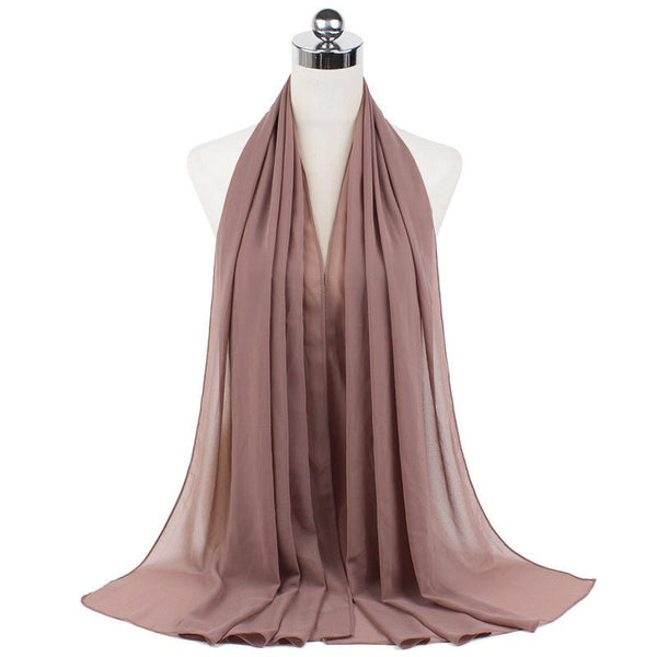 70x180cmMonochrome Pearl Chiffon Hijab Scarf - Yahko Merchandise