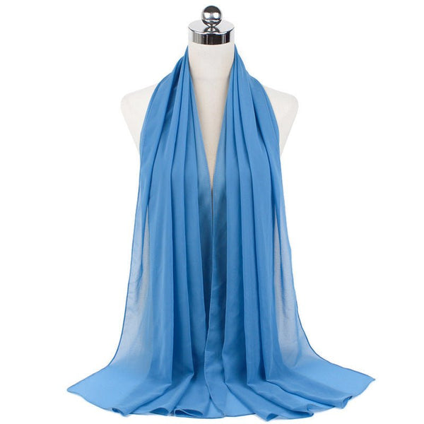 70x180cmMonochrome Pearl Chiffon Hijab Scarf - Yahko Merchandise