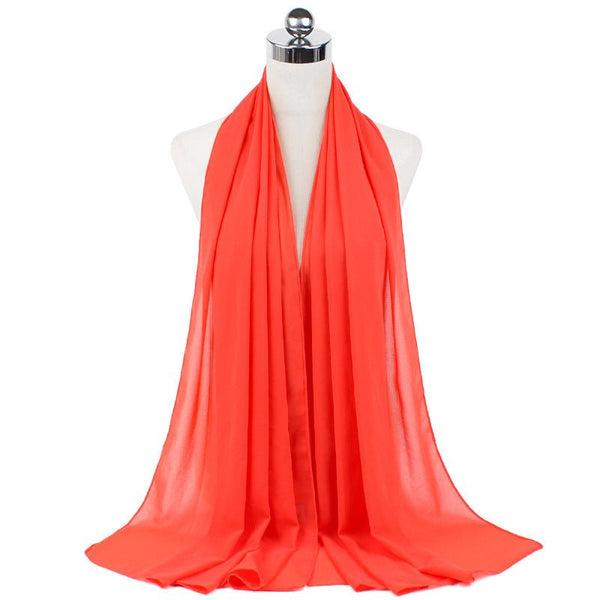 70x180cmMonochrome Pearl Chiffon Hijab Scarf - Yahko Merchandise