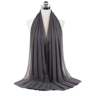 70x180cmMonochrome Pearl Chiffon Hijab Scarf - Yahko Merchandise