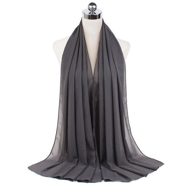 70x180cmMonochrome Pearl Chiffon Hijab Scarf - Yahko Merchandise