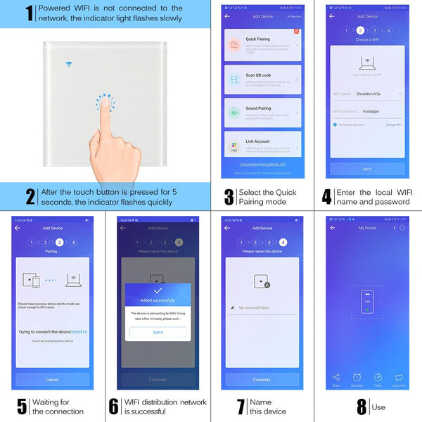 86 Type Smart Home Touch Switch EU Standard - Yahko Merchandise