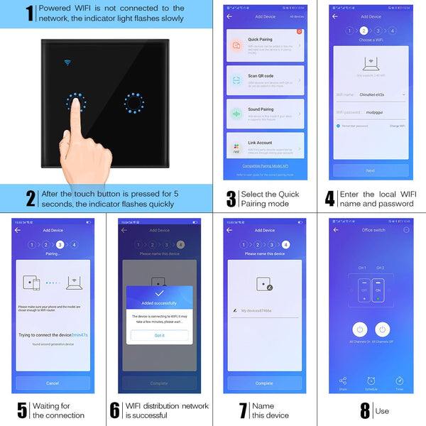 86 Type Smart Home Touch Switch EU Standard - Yahko Merchandise
