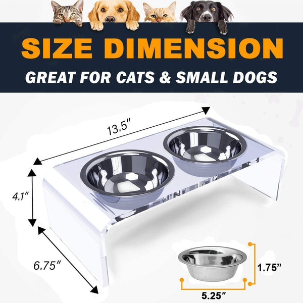 Acrylic Dogs And Cats Pet Feeder Small Cat Dog Feeding Rack - Yahko Merchandise