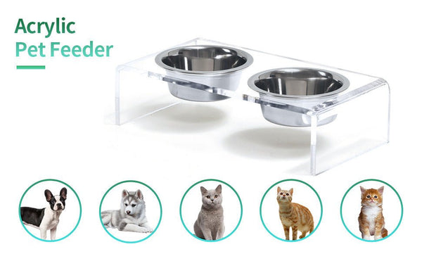 Acrylic Dogs And Cats Pet Feeder Small Cat Dog Feeding Rack - Yahko Merchandise