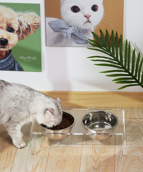 Acrylic Dogs And Cats Pet Feeder Small Cat Dog Feeding Rack - Yahko Merchandise