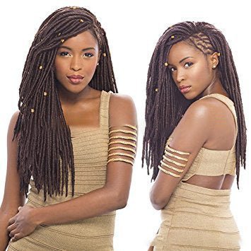 African black solid braided chemical fiber wig - Yahko Merchandise