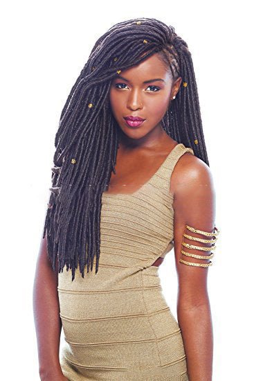 African black solid braided chemical fiber wig - Yahko Merchandise