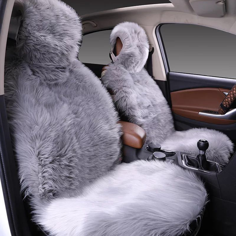 All - inclusive Car Seat Cover Plush Cushion Three - piece Cushion Universal Cushion Winter - Yahko Merchandise