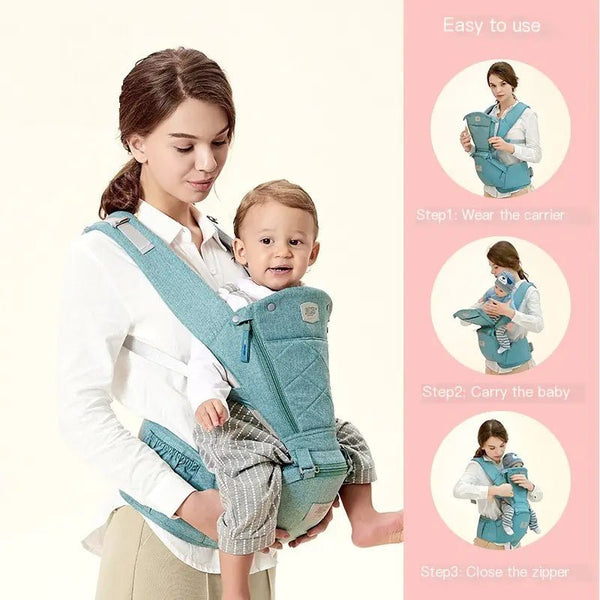 Baby Carrier with Bass Bear Hip Seat for Front Carry - Yahko Merchandise