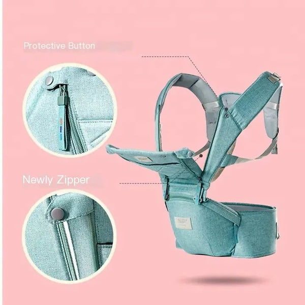 Baby Carrier with Bass Bear Hip Seat for Front Carry - Yahko Merchandise