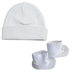 Bambini Cap & Bootie Set - White - Yahko Merchandise