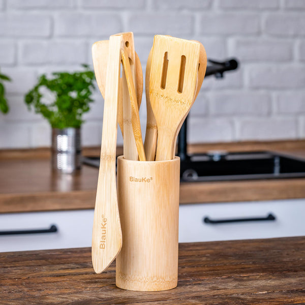 Bamboo Kitchen Utensils Set 8 - Pack - Wooden Cooking Utensils for - Yahko Merchandise