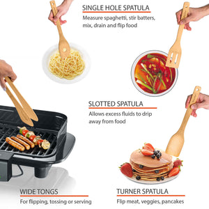 Bamboo Kitchen Utensils Set 8 - Pack - Wooden Cooking Utensils for - Yahko Merchandise
